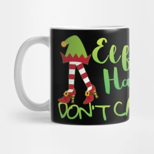 Cute and Funny Holiday Elf Hair Don't Care Christmas Mug